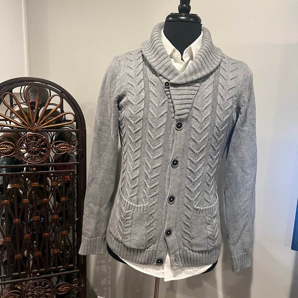 H&M Cable Knit Shawl Collar Cardigan